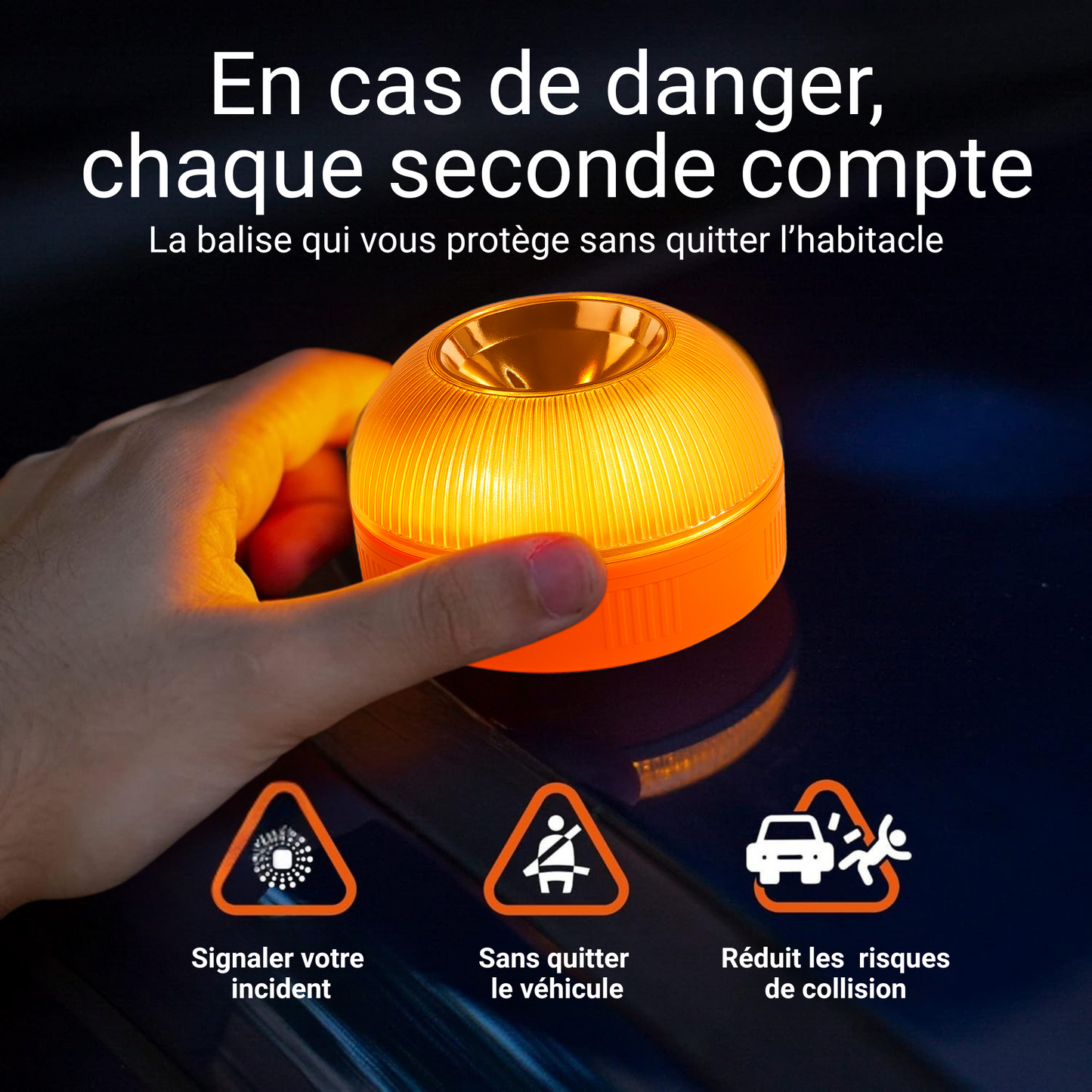 Balise de Signalement V16 Rechargeable - Sécurité Routière Maximale