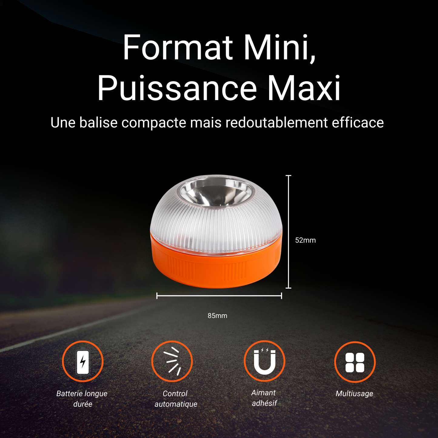 Balise de Signalement V16 Rechargeable - Sécurité Routière Maximale